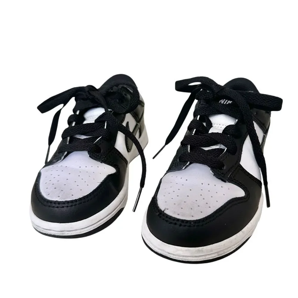 Nike Kids Panda Dunk Low Sneakers Size 10C Black White